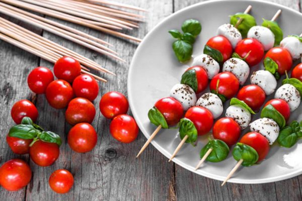 Caprese en brocheta